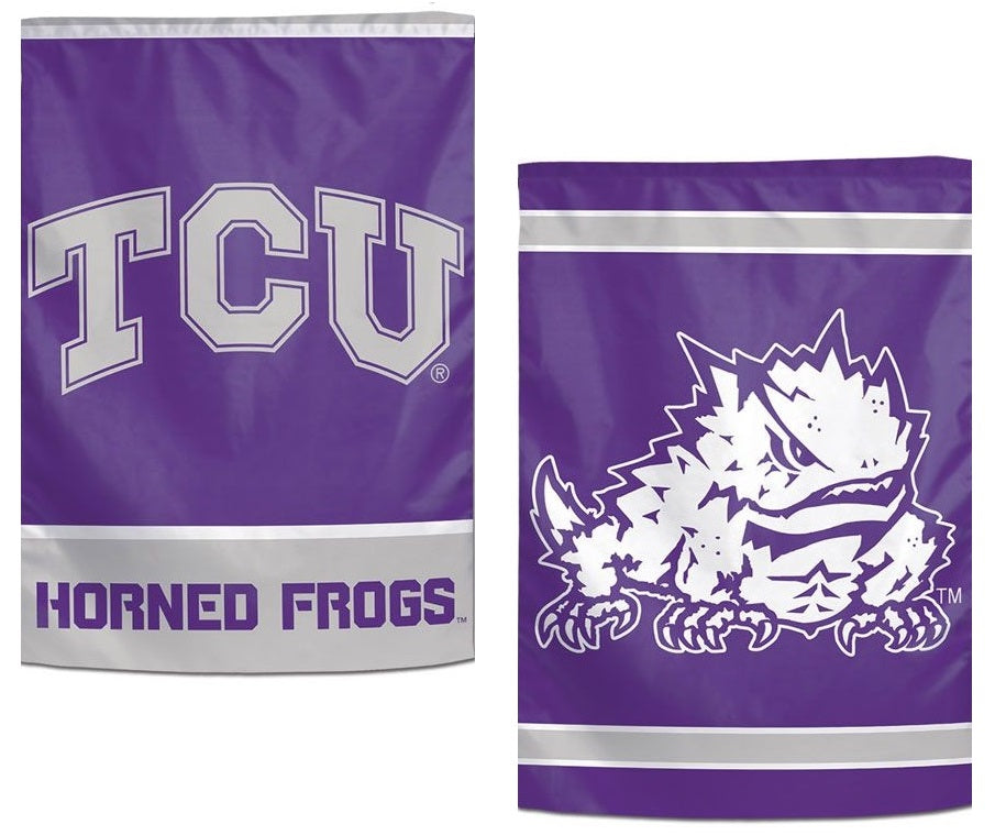 TCU Horned Frogs Garden Flag 2 Sided Logo