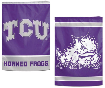 TCU Horned Frogs Garden Flag 2 Sided Logo