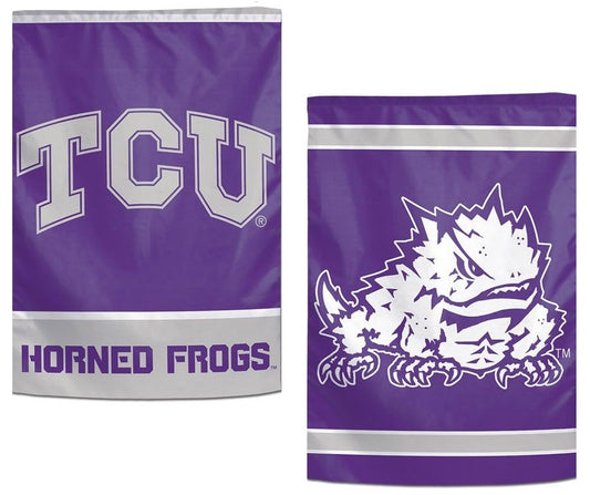TCU Horned Frogs Garden Flag 2 Sided Logo