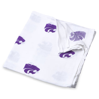Kansas State University Muslin Swaddle Blanket – Soft Breathable 47x47 Baby Blanket – Officially Licensed Wildcats Newborn Gift