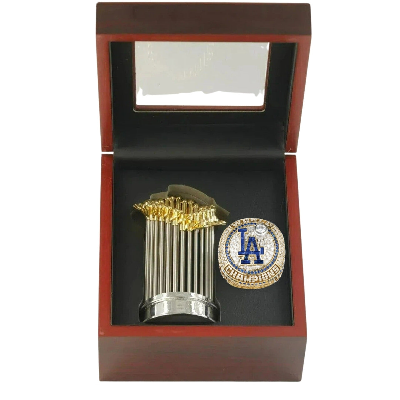 2025 Los Angeles Baseball Championship Replica Ring & Trophy Set – Fan Collectible Jewelry Gift