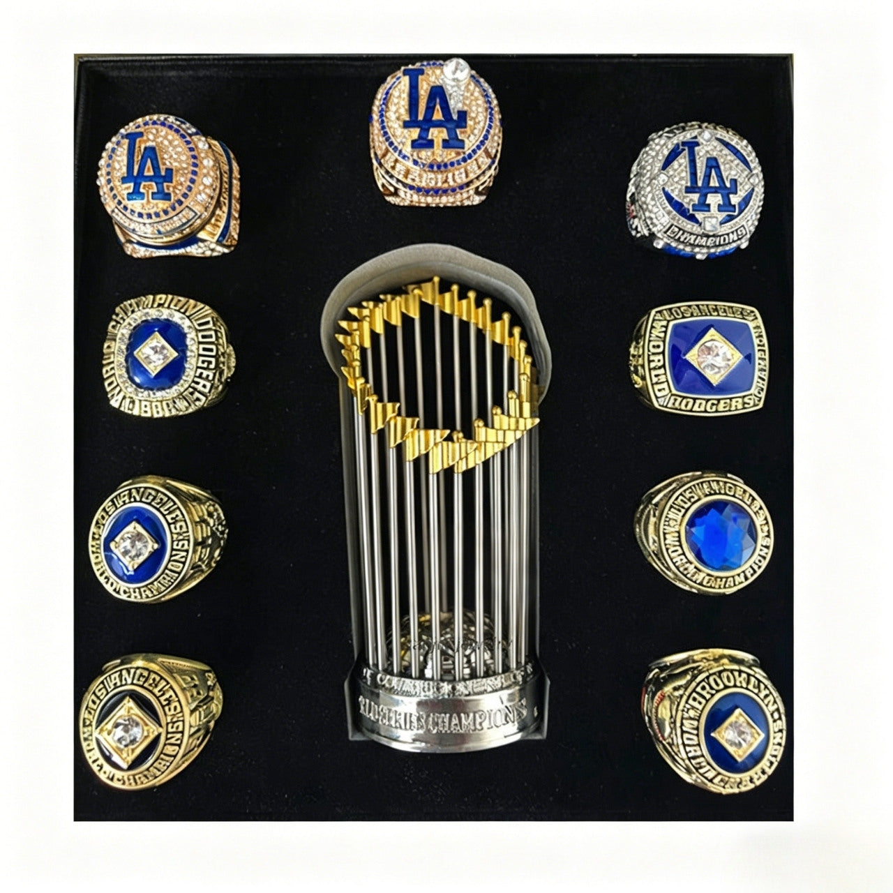 Los Angeles Championship Trophy & 9 Rings Set – Fan Exclusive Collectible Gift