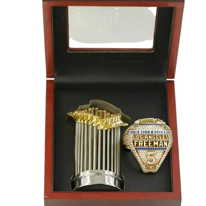 2025 Los Angeles Baseball Championship Replica Ring & Trophy Set – Fan Collectible Jewelry Gift