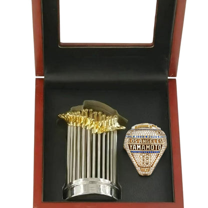 2025 Los Angeles Baseball Championship Replica Ring & Trophy Set – Fan Collectible Jewelry Gift