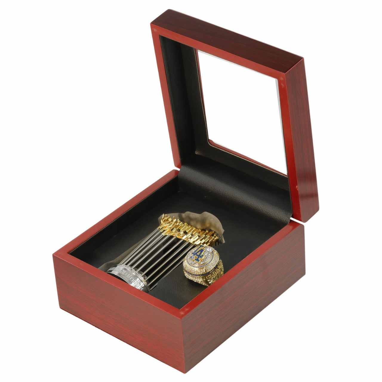 2025 Los Angeles Baseball Championship Replica Ring & Trophy Set – Fan Collectible Jewelry Gift