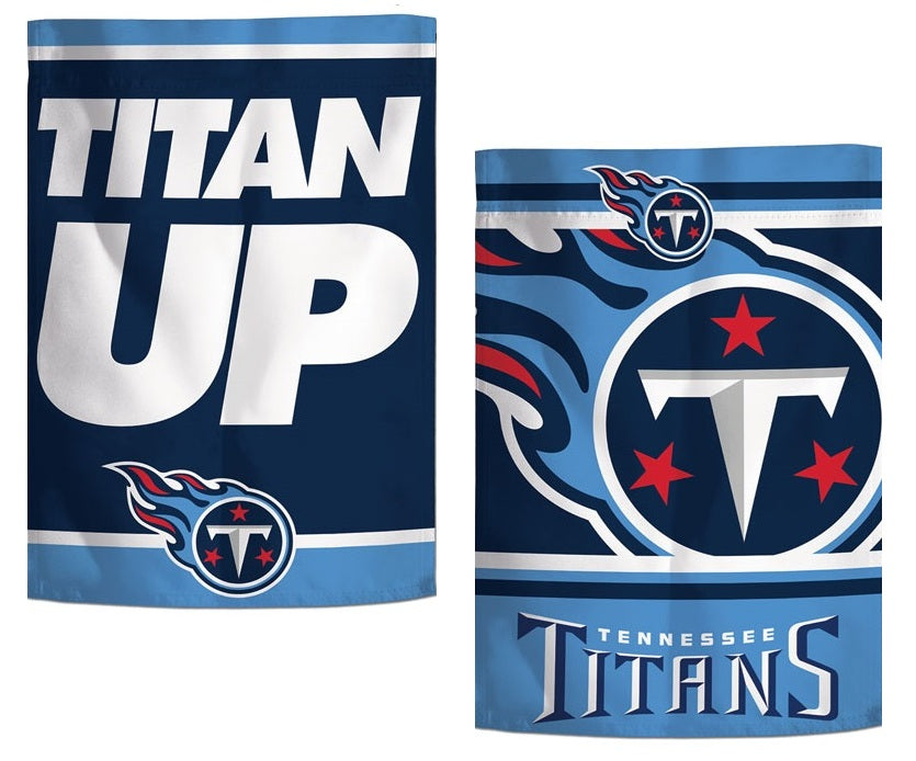 Tennessee Titans Garden Flag 2 Sided Titan Up Slogan