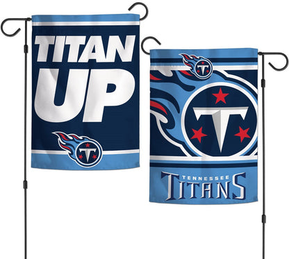 Tennessee Titans Garden Flag 2 Sided Titan Up Slogan