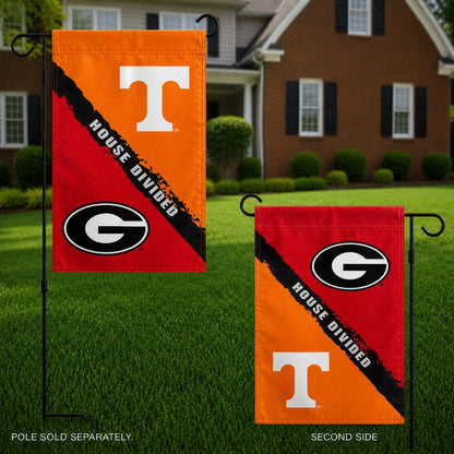 Tennessee and Georgia House Divided Garden Flag 2 Sided