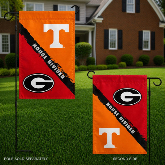 Tennessee and Georgia House Divided Garden Flag 2 Sided