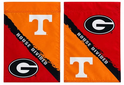 Tennessee and Georgia House Divided Garden Flag 2 Sided