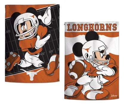 Texas Longhorns Garden Flag 2 Sided Mickey Mouse