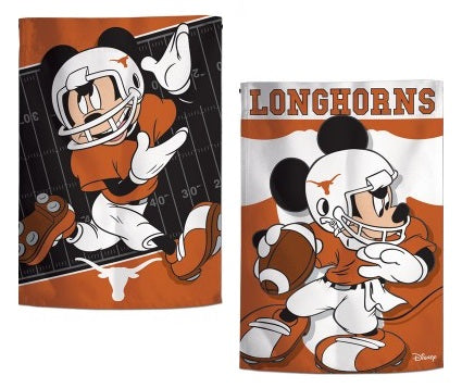 Texas Longhorns Garden Flag 2 Sided Mickey Mouse