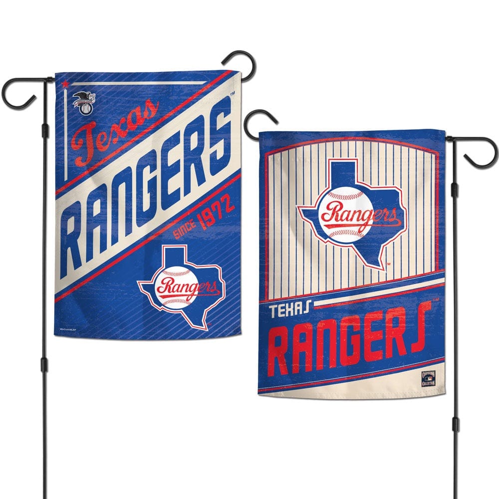 Texas Rangers Garden Flag 2 Sided Pinstripe