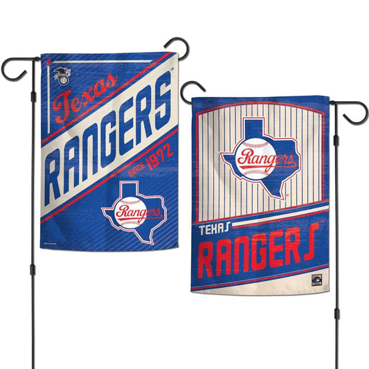 Texas Rangers Garden Flag 2 Sided Pinstripe