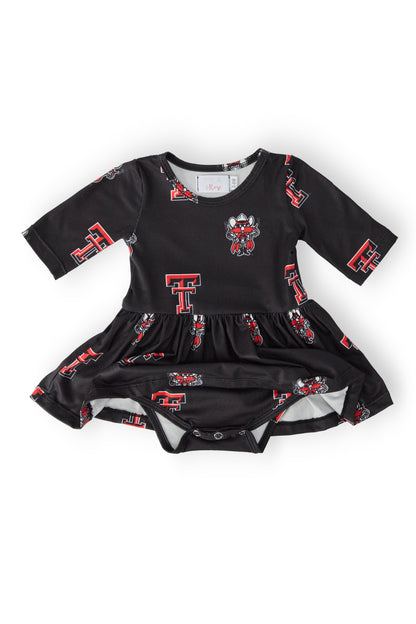 Texas Tech Black Raider Red 3/4 Sleeve Twirl Bodysuit