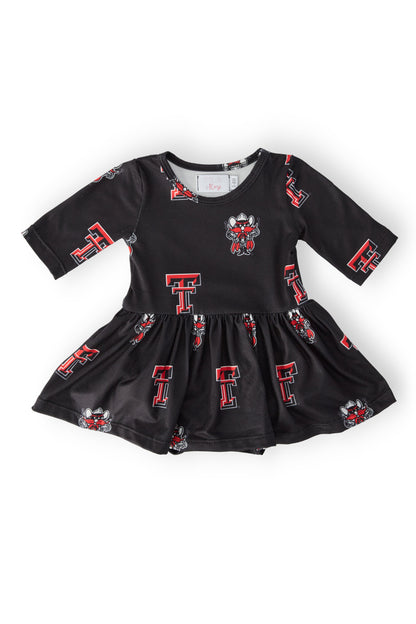 Texas Tech Black Raider Red 3/4 Sleeve Twirl Bodysuit