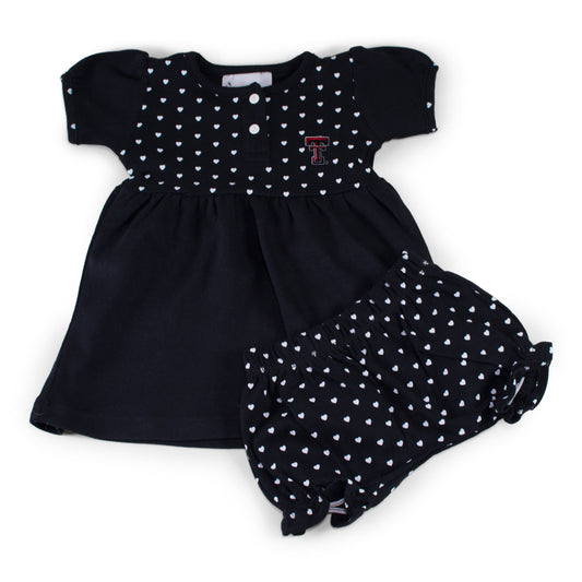 Texas Tech Girl's Heart Dress with Bloomers