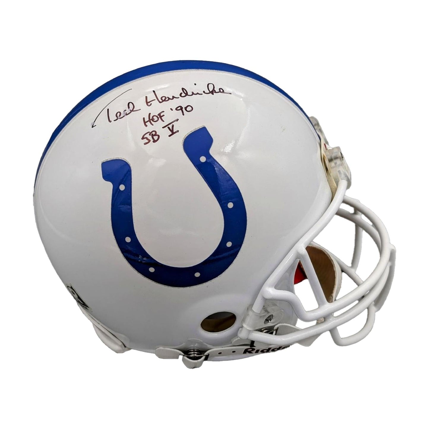 Tim Hendricks Autographed VSR4 Full Size Authentic Helmet - HOF Inscription