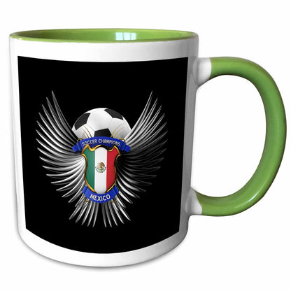 3dRose Mexico soccer ball with crest team football Mexican - Mugs (mug_159472)