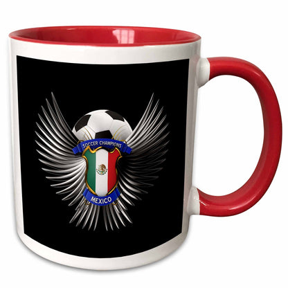 3dRose Mexico soccer ball with crest team football Mexican - Mugs (mug_159472)