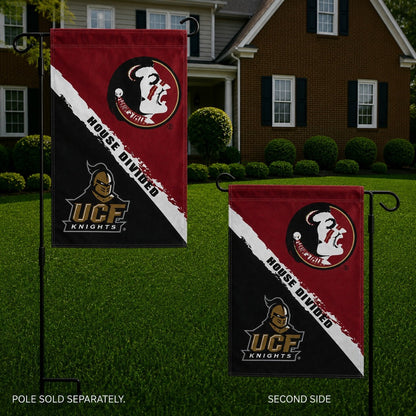 UCF vs Florida State House Divided Garden Flag 2 Sided Rivalry