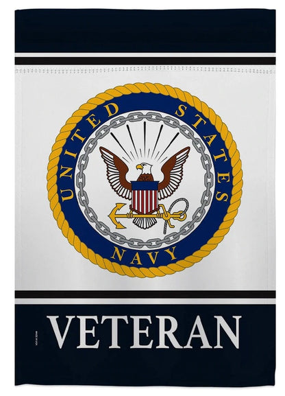 US Navy Veteran Garden Flag 2 Sided Military