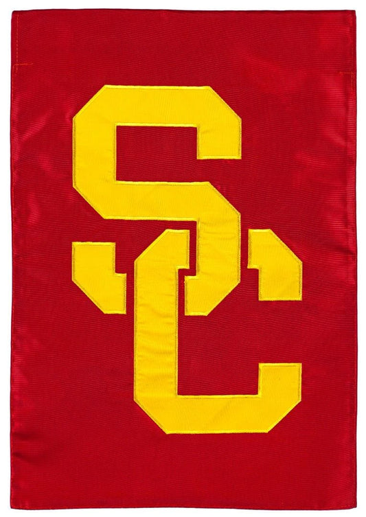 USC Trojans Garden Flag 2 Sided Applique Logo