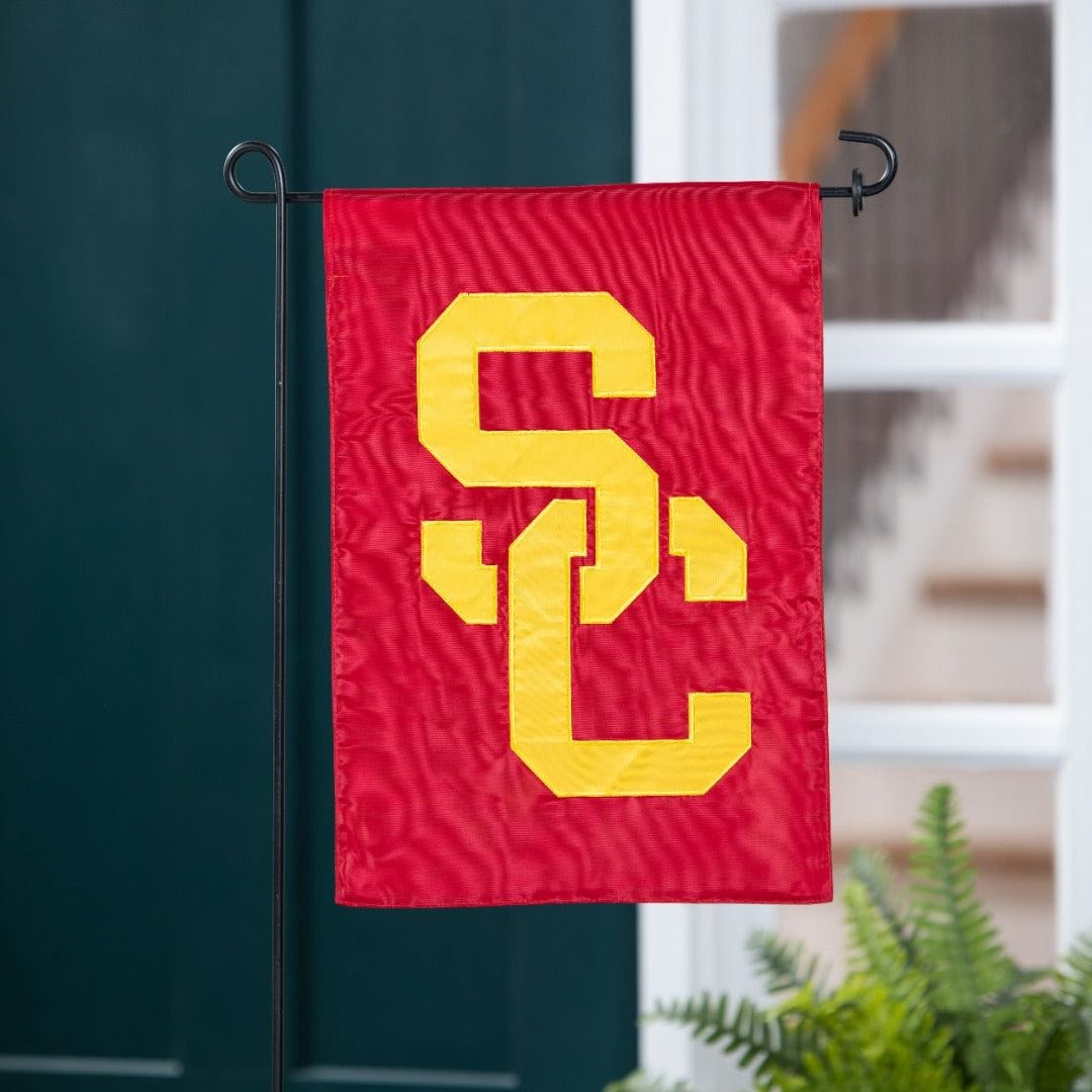 USC Trojans Garden Flag 2 Sided Applique Logo