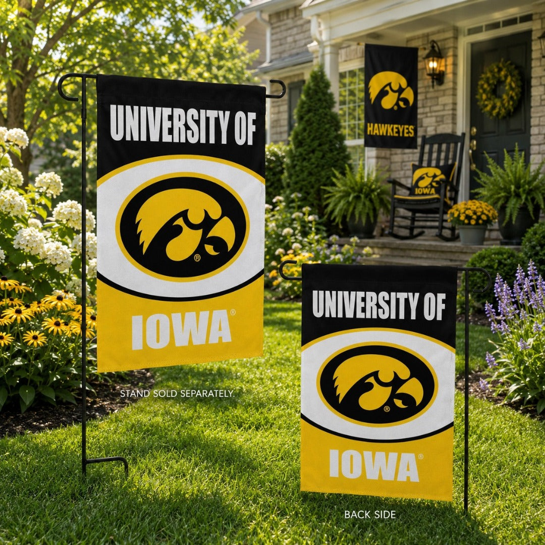 University of Iowa 2 Sided Garden Flag
