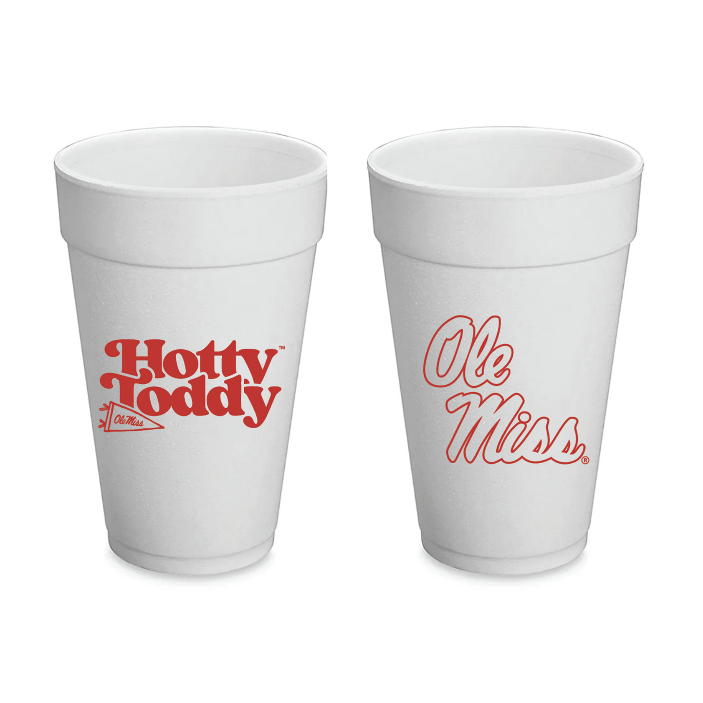 Ole Miss Styrofoam Cups Set of 8 - 20 ounces