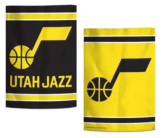 Utah Jazz Garden Flag 2 Sided Yellow Black