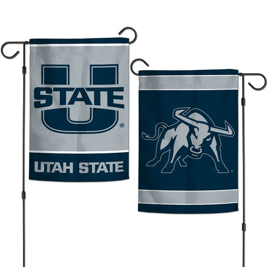 Utah State Garden Flag 2 Sided Logo U State