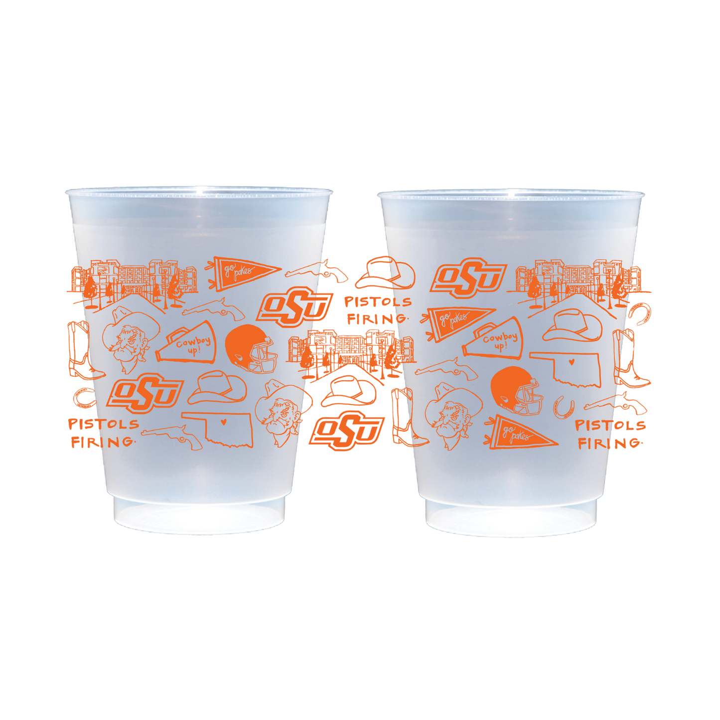 OSU Shatterproof Cups - Set of 8