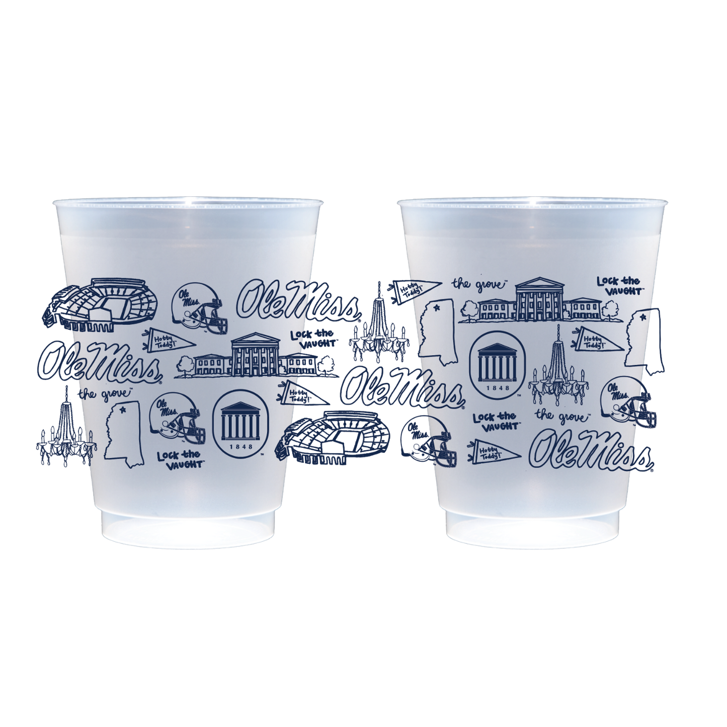 Ole Miss Shatterproof Cups - Set of 8