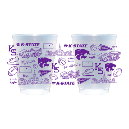 Kansas State University (K-State) - Shatterproof Cups, Set of 8
