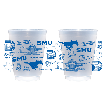 Southern Methodist University (SMU) - Shatterproof Cups, Set of 8