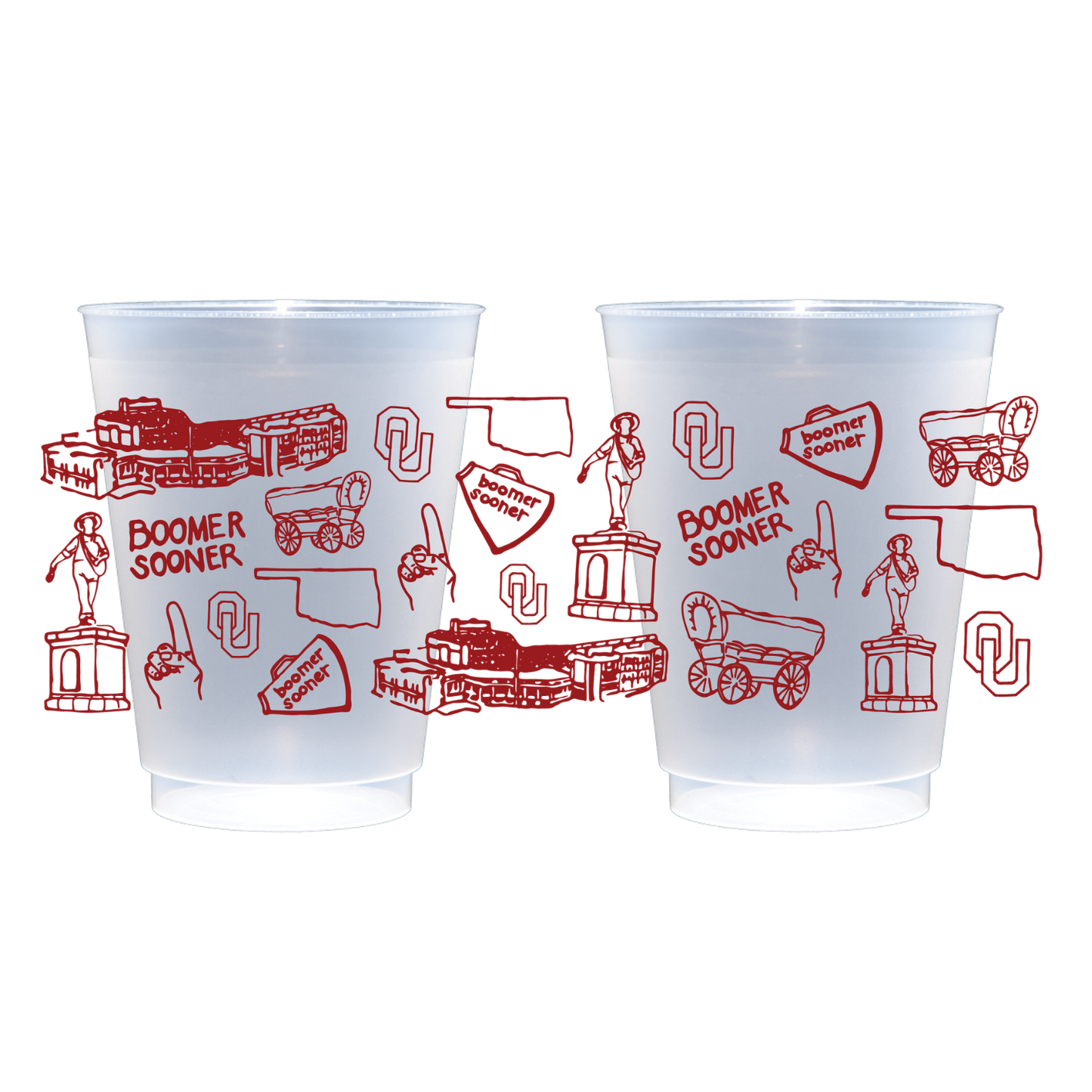 OU Shatterproof Cups - Set of 8