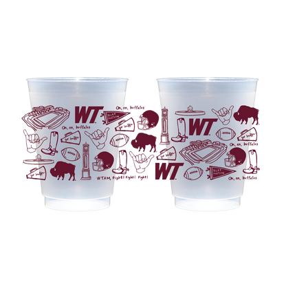 WTAMU Shatterproof Cups - Set of 8