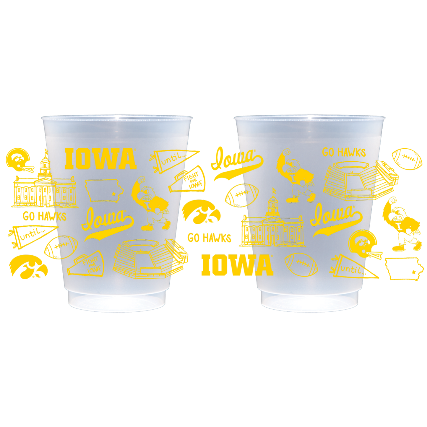 University of Iowa Shatterproof Cups - Set of 8