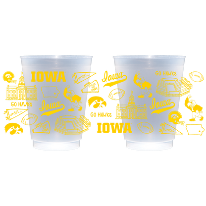 The University of Iowa - Shatterproof Cups, Set of 8