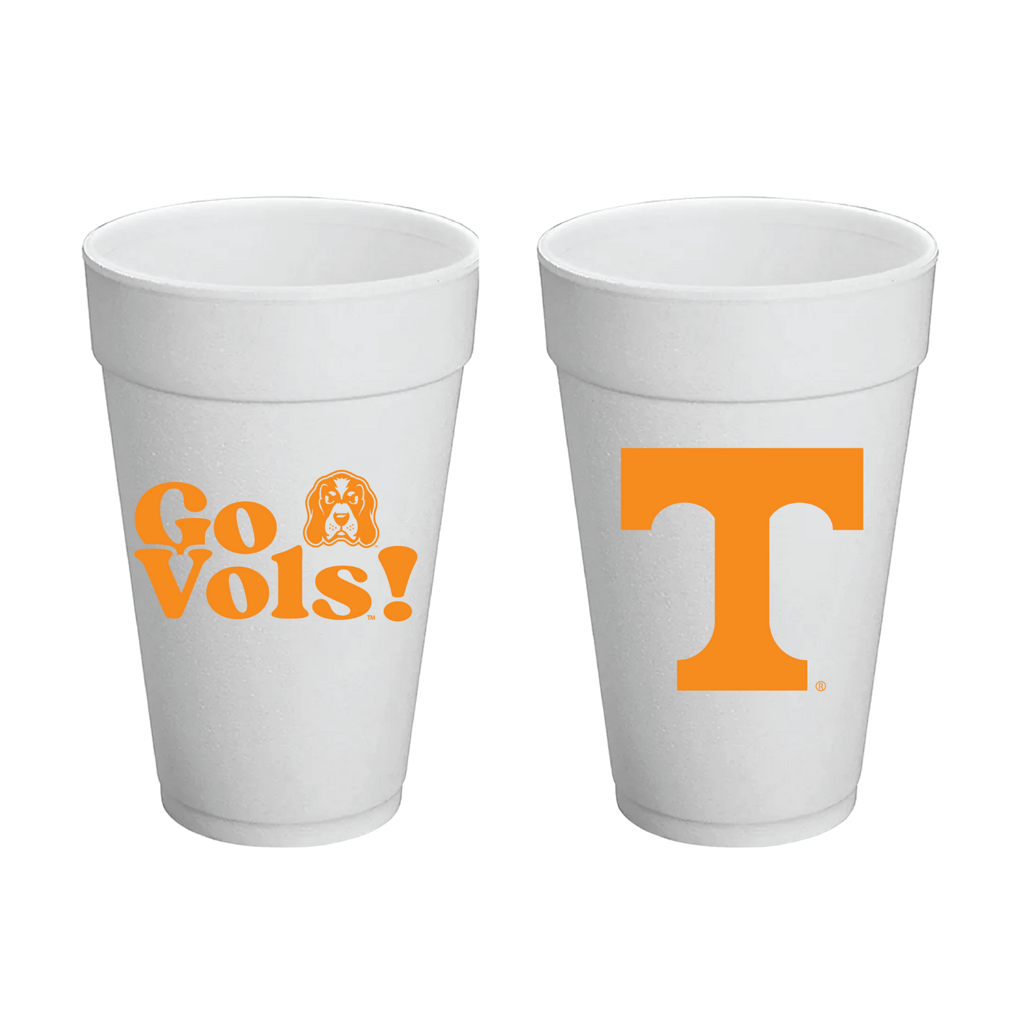 Tennessee Styrofoam Cups Set of 8 - 20 ounces