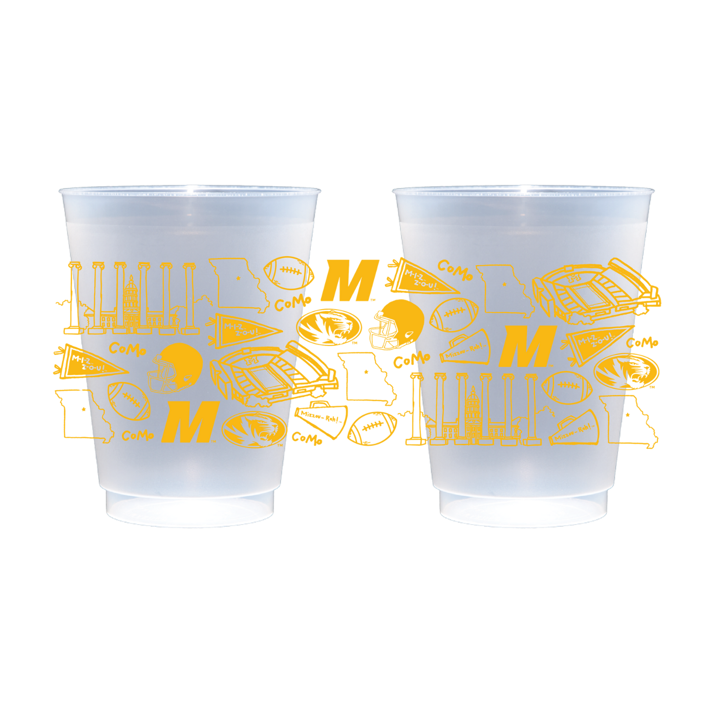 Mizzou Shatterproof Cups - Set of 8