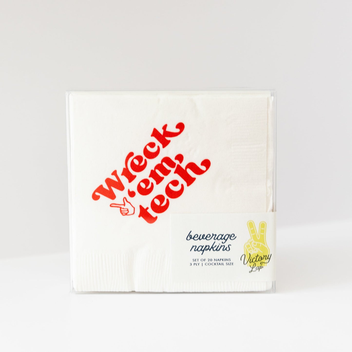 Texas Tech White 3 ply Napkins Set of 25