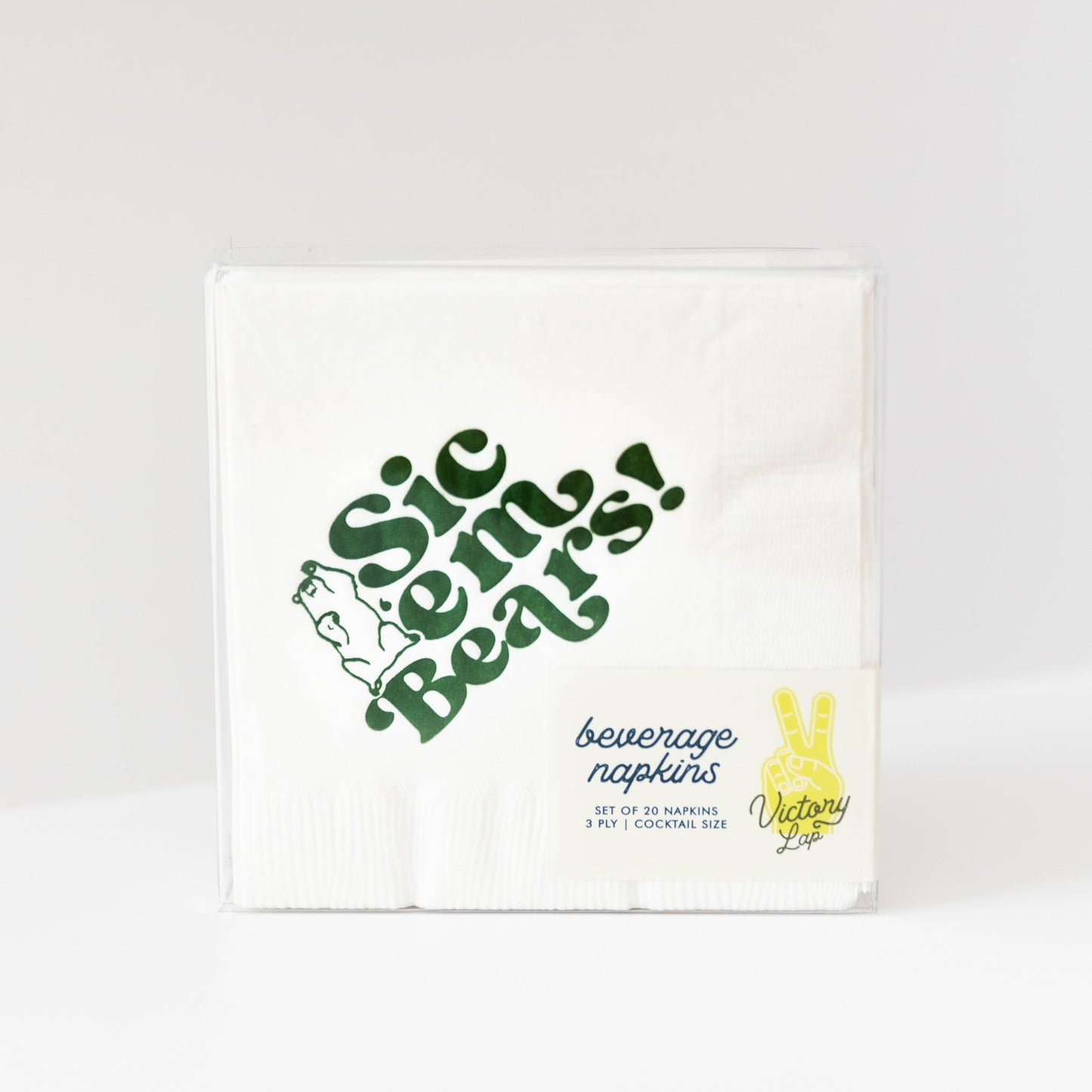 Baylor White 3 ply Napkins Set of 3