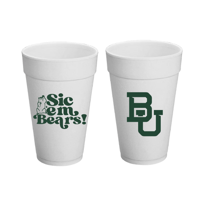 Baylor Styrofoam Cups Set of 8 - 20 ounces