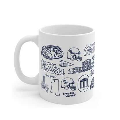 The University of Mississippi (Ole Miss) - 11 oz Porcelain Mug