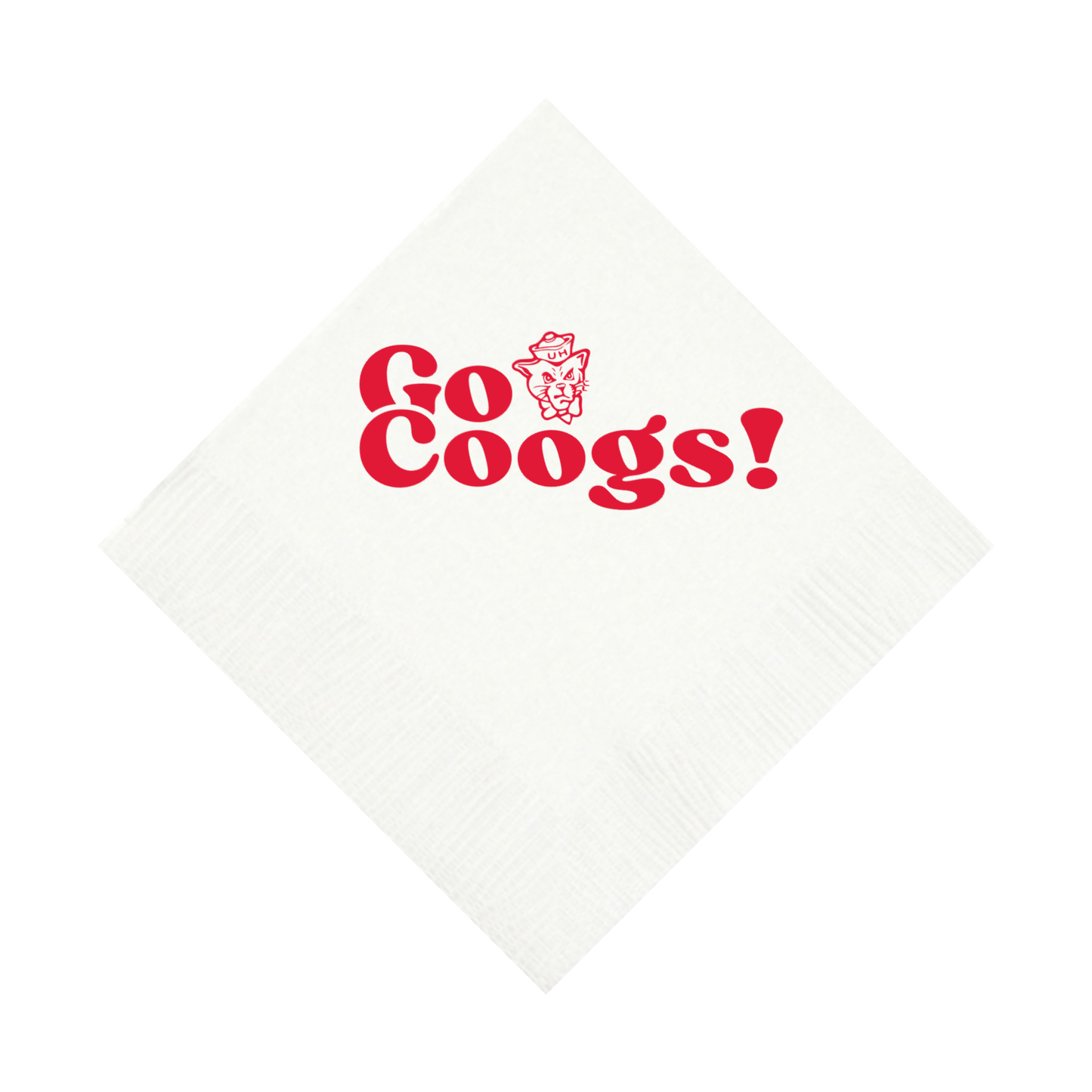 University of Houston White 3 ply Napkins Set of 25