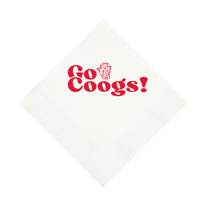 The University of Houston - White 3-Ply Cocktail Napkins, Set of 25