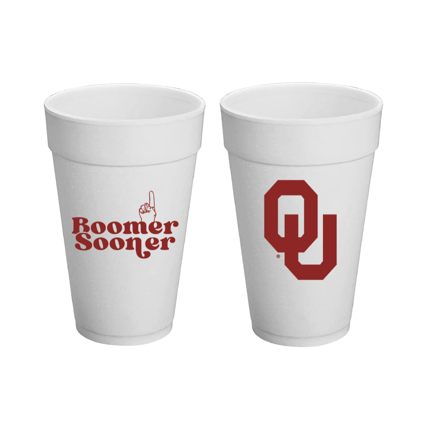 OU Styrofoam Cups Set of 8 - 20 ounces
