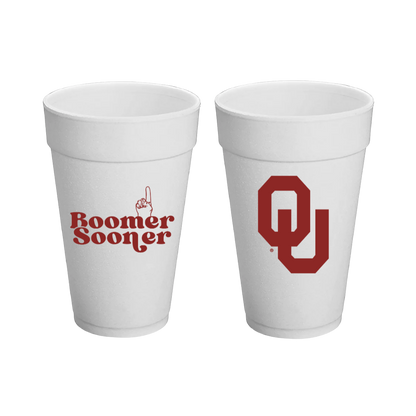 OU Styrofoam Cups Set of 8 - 20 ounces